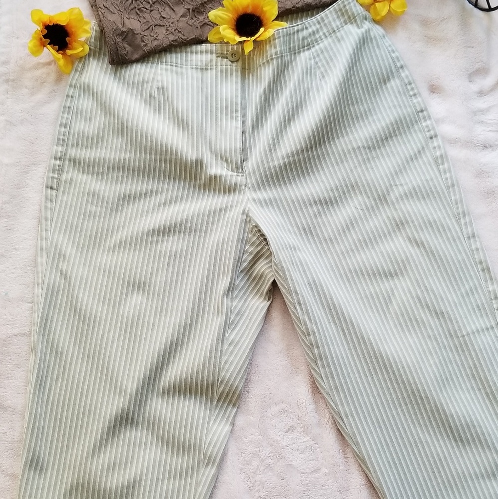 New pants with cream lines Brown and white